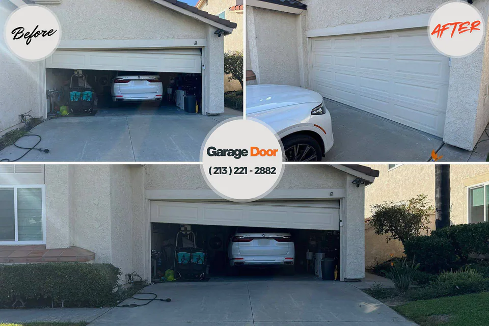 Before and after: garage door repair Cypress Lake, FL
